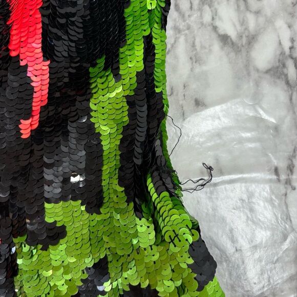 Vintage 80s fully Sequin beaded dress colorful abstract art to wear fits small - Picture 6 of 8